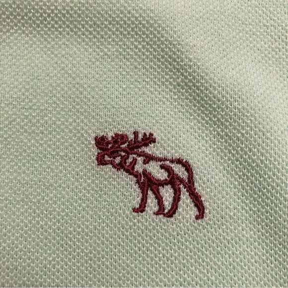 Abercombie & Fitch Mint green pique polo shirt (XL) - Picture 2 of 3